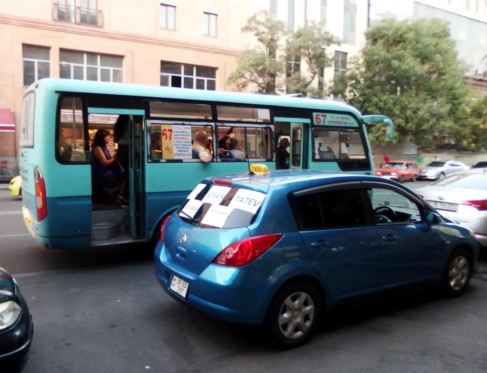 Shared intercity minibus in Armenia