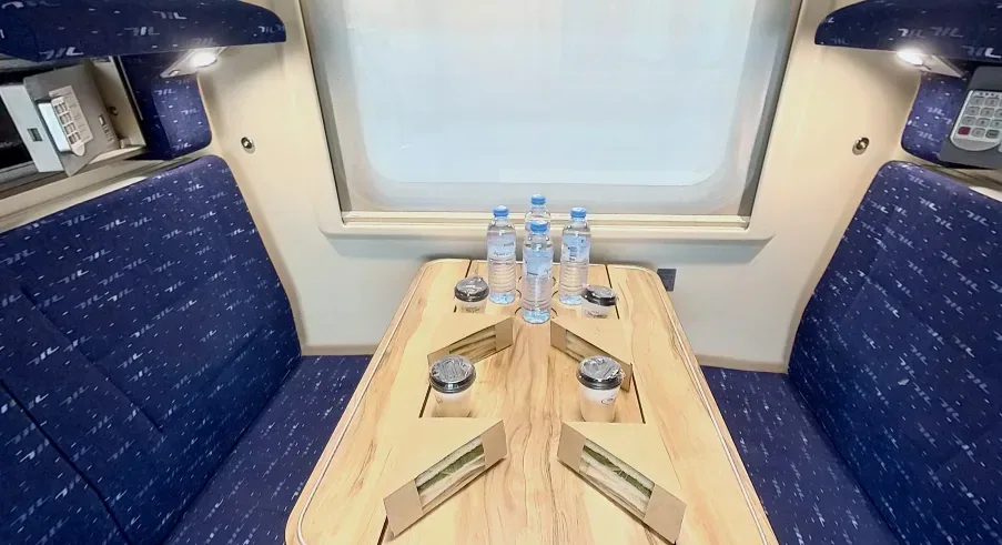 Comfort compartment on a South Caucasus Railway train
