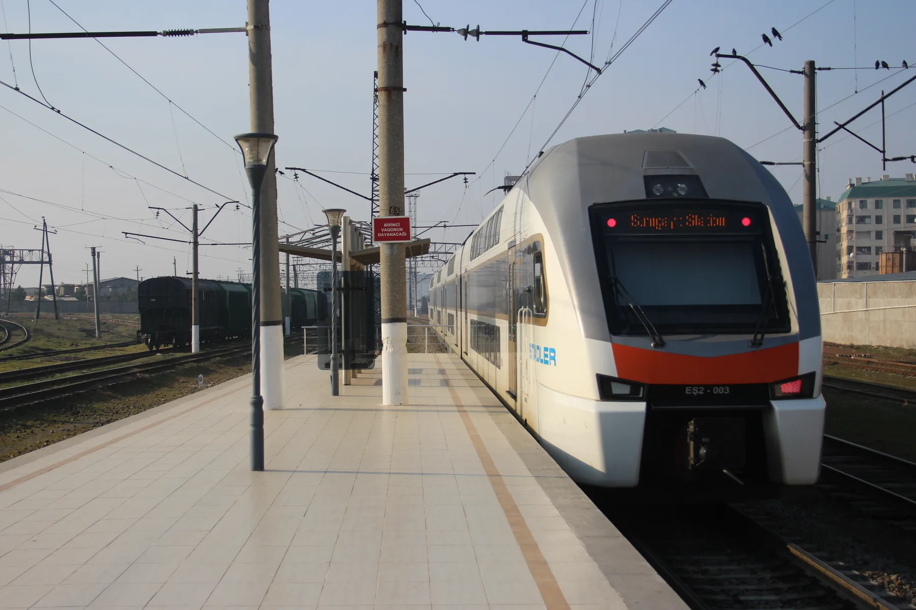 Double-deck Stadler used on the Baku–Gabala route