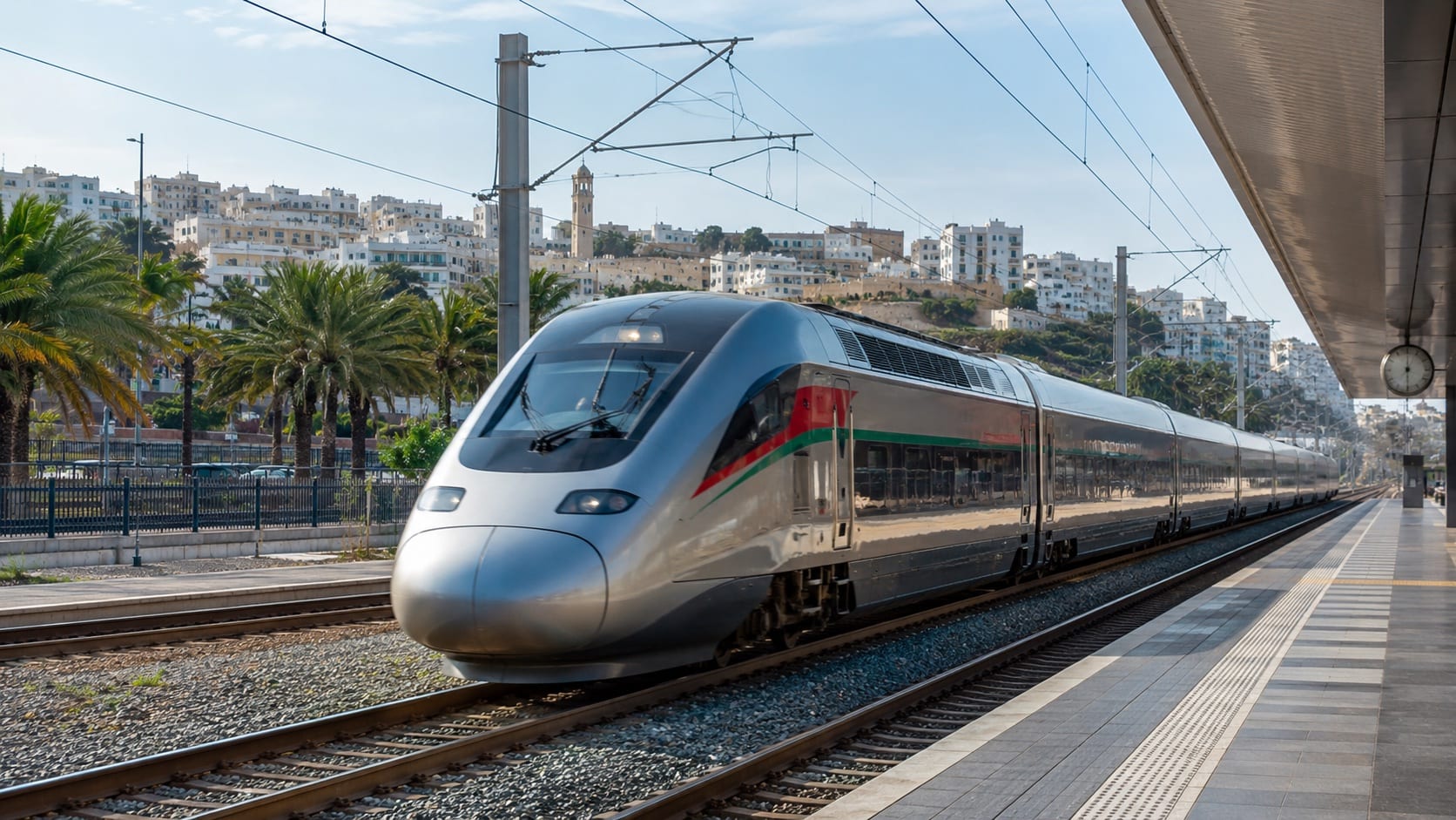 Al Boraq train at a Moroccan station