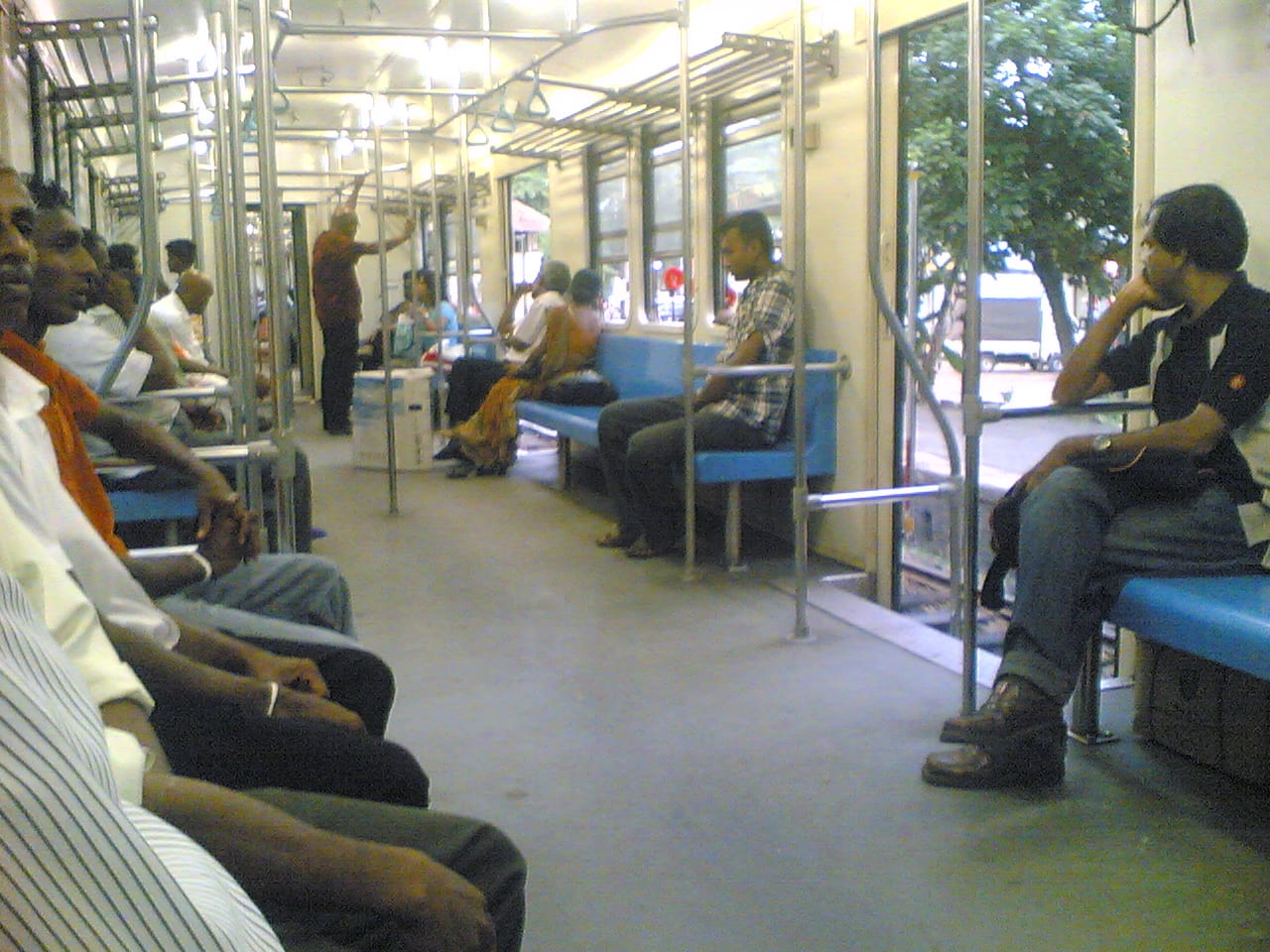 Third Class interior on a Sri Lanka Railways S10 passenger car