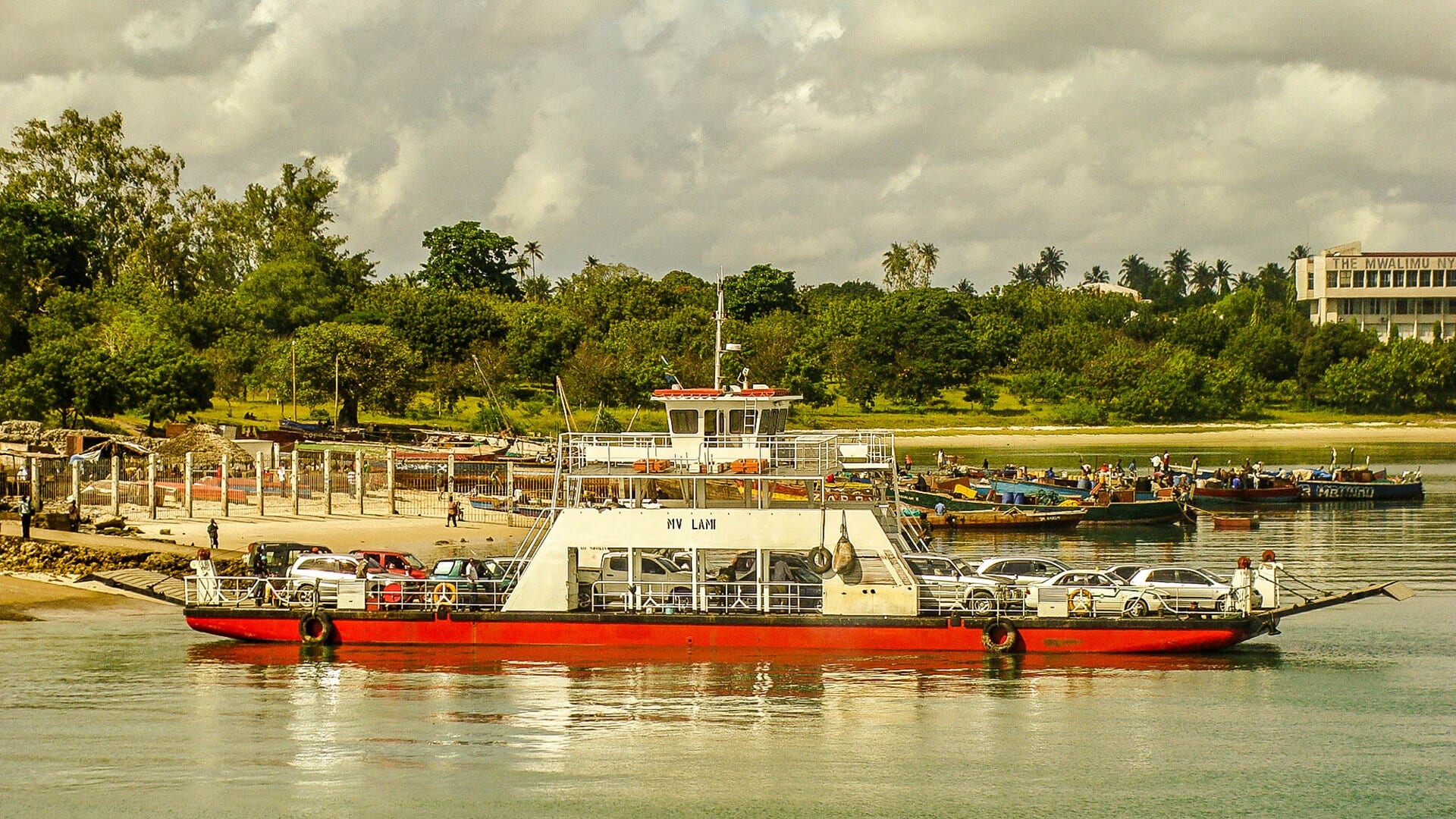 Fast ferry departing Dar es Salaam for Zanzibar