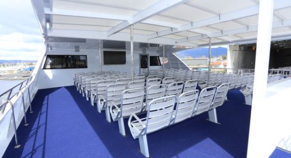 Azam Marine Economy seating on a Kilimanjaro ferry